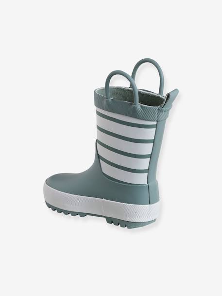 Bottes de pluie rayées bébé rayé marine+vert sauge 8 - vertbaudet enfant 