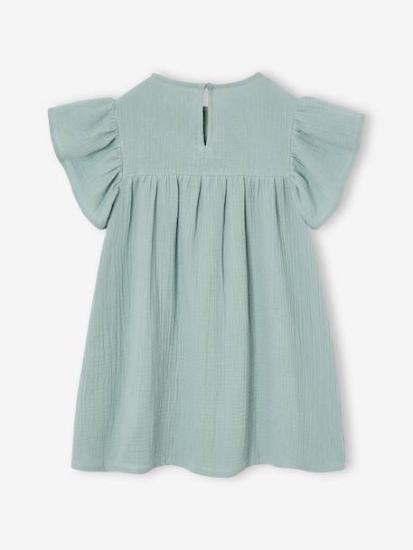 Robe en gaze de coton fille bleu grisé+lavande+rose+vanille+vert sauge+violet 22 - vertbaudet enfant 