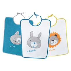 Puériculture-Lot de 3 bavoirs bébé maternelle - Animaux