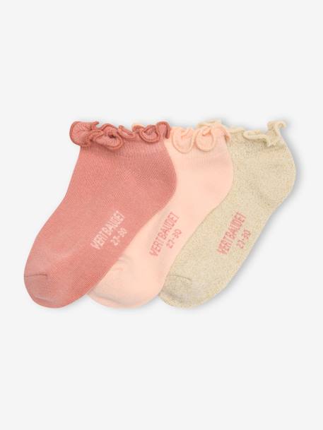 Fille-Lot de 3 paires de socquettes volantées fille