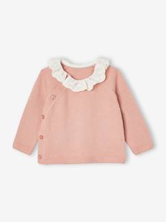 -Pull bébé avec col en broderie anglaise