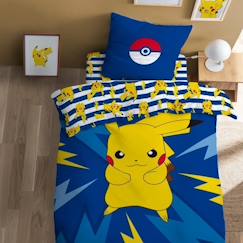 Linge de maison et décoration-Linge de lit enfant-Parure de lit imprimée 100% coton, POKEMON SPIKE