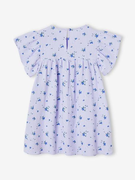 Robe en gaze de coton fille bleu grisé+lavande+rose+vanille+vert sauge+violet 7 - vertbaudet enfant 