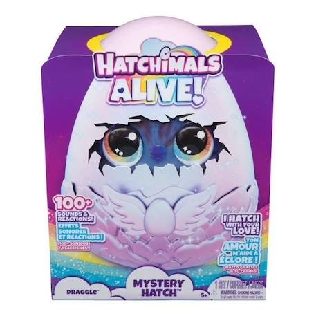 SPIN MASTER DRAGGLE HATCHIMALS ALIVE ECLOSION SECRETE ROSE 6 - vertbaudet enfant 