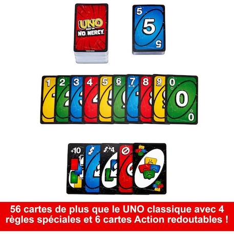 Mattel Games - UNO No Mercy - Jeu de cartes pour toute la famille JAUNE 5 - vertbaudet enfant 