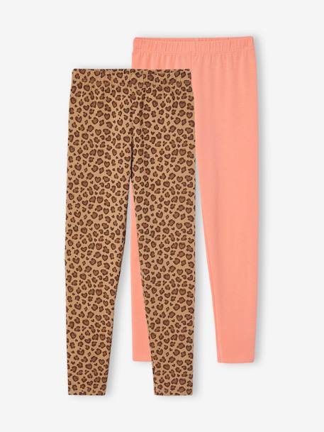 Fille-Lot de 2 leggings fille