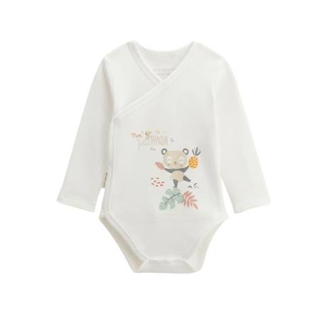 Lot de 2 bodies bébé manches longues ouverture croisée Baby Panda BLANC 4 - vertbaudet enfant 