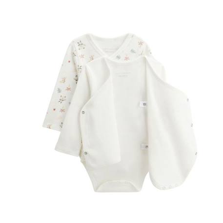 Lot de 2 bodies bébé manches longues ouverture croisée Baby Panda BLANC 6 - vertbaudet enfant 