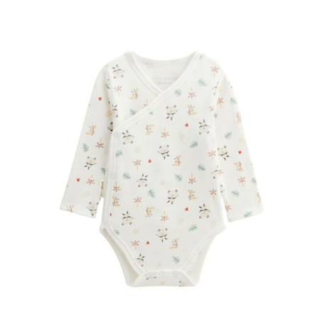 Lot de 2 bodies bébé manches longues ouverture croisée Baby Panda BLANC 2 - vertbaudet enfant 