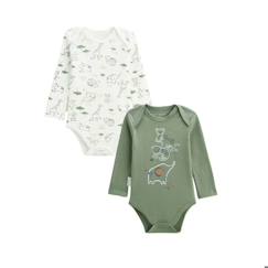 Bébé-Body-Lot de 2 bodies bébé manches longues Crazy Safari