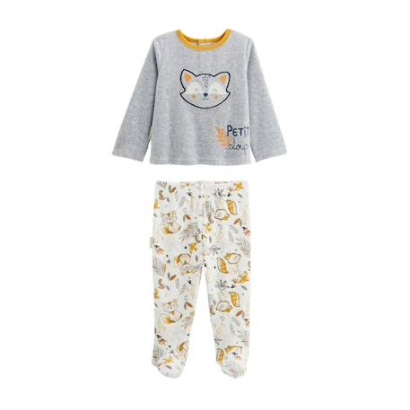 Bébé-Pyjama bébé 2 pièces en velours avec pieds Petit Loup