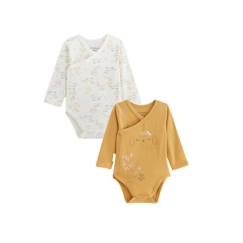 Bébé-Body-Lot de 2 bodies bébé manches longues ouverture croisée Emilie