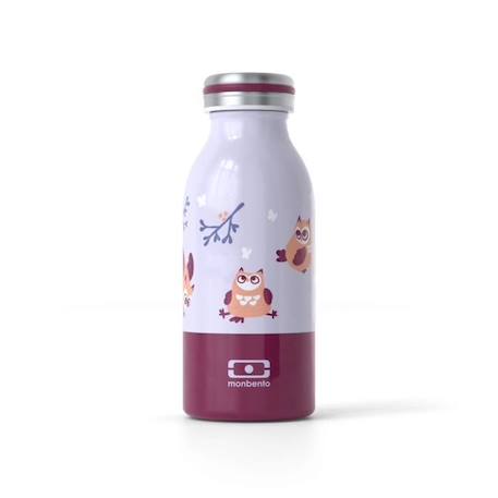 Garçon-Gourde Isotherme - MONBENTO - Cooly Owly - Violet - Hermétique - Pour Enfant