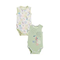 Bébé-Body-Lot de 2 bodies bébé sans manches Moka