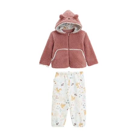 Bébé-Ensemble-Ensemble bébé veste en sherpa et pantalon en molleton Bloom