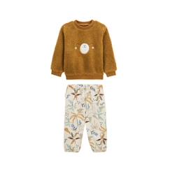 -Ensemble bébé sweat-shirt en sherpa et pantalon en molleton Lamascotte