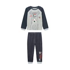 -Pyjama enfant en velours Cool Barney - PETIT BEGUIN - Gris - Enfant - Garçon