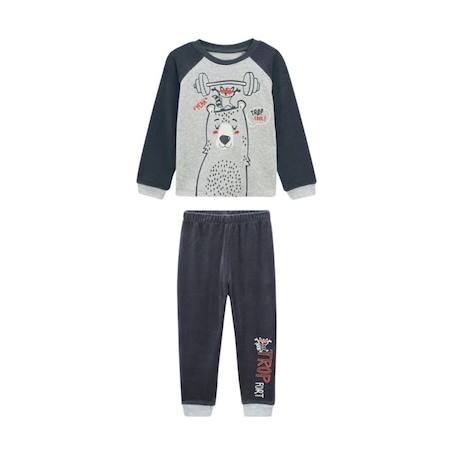 Garçon-Pyjama enfant en velours Cool Barney - PETIT BEGUIN - Gris - Enfant - Garçon