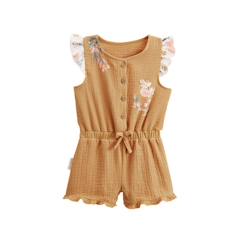 -Combishort bébé en gaze de coton Flamingo