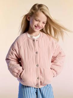 -Blouson matelassé style bomber en gaze de coton fille