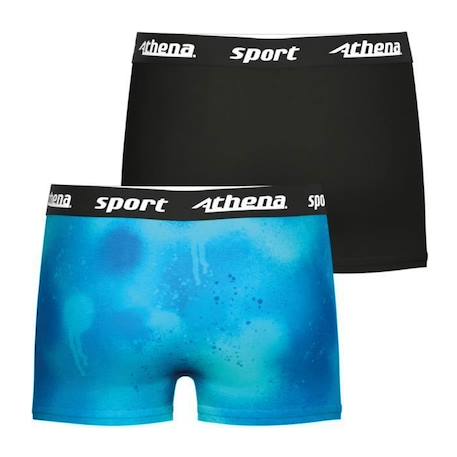 ATHENA Lot de 2 boxers Sport Noir Garçon NOIR 3 - vertbaudet enfant 