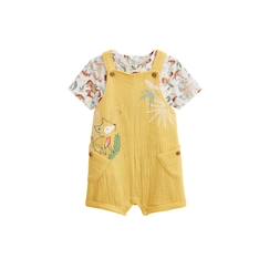 -Ensemble salopette bébé en gaze de coton et t-shirt Petit Envahisseur