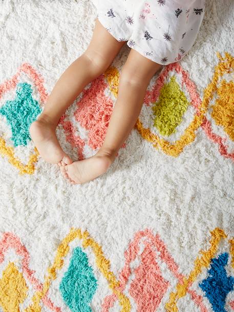 Tapis rectangle XL motif imprimé coloré losanges multicolore 5 - vertbaudet enfant 