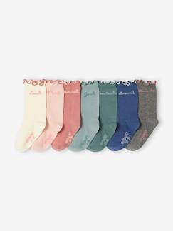 -Lot de 7 paires de chaussettes fille semainier