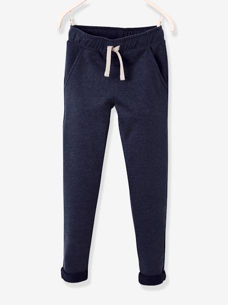 Pantalon jogger garçon en molleton BASICS marine+noir+vert sauge 1 - vertbaudet enfant 