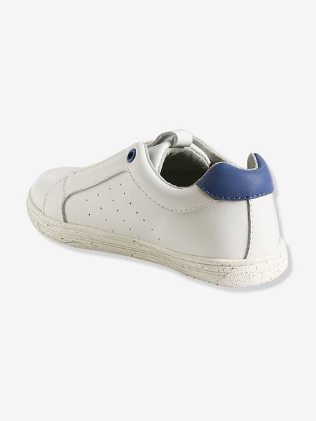 Baskets élastiquées garçon en cuir Blanc 3 - vertbaudet enfant 