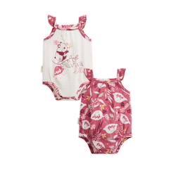 -Lot de 2 bodies bébé à  bretelles en gaze de coton Alba