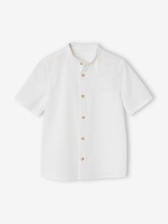 -Chemise en lin col Mao garçon