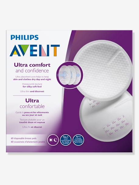 Lot de 60 coussinets d'allaitement jetables Philips AVENT blanc 2 - vertbaudet enfant 