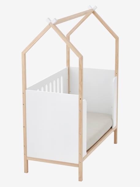 Lit bébé Cabane LIGNE COCONUT transformable en banquette blanc+Sable 2 - vertbaudet enfant 