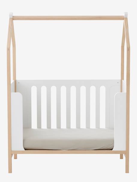 Lit bébé Cabane LIGNE COCONUT transformable en banquette blanc+Sable 5 - vertbaudet enfant 