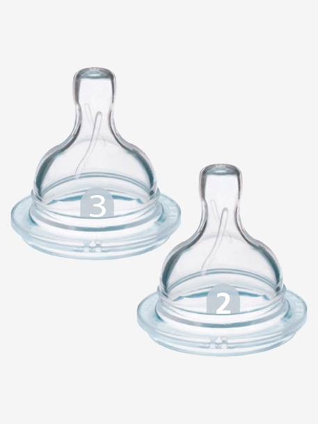 Lot de 2 tétines Philips AVENT ANTI COLIC pour biberon à col large blanc 1 - vertbaudet enfant 