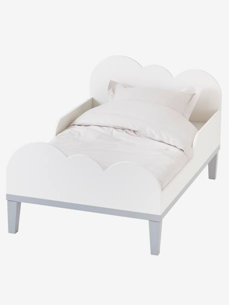 Lit évolutif enfant LIGNE NUAGE blanc/gris 1 - vertbaudet enfant 