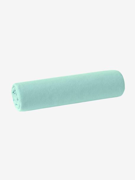 Lot de 2 draps-housses bébé en jersey extensible blanc+bleu vert + blanc+gris + blanc+jaune curry+rose pâle + blanc 3 - vertbaudet enfant 