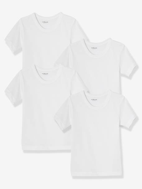 Lot de 4 T-shirts garçon BASICS blanc 1 - vertbaudet enfant 