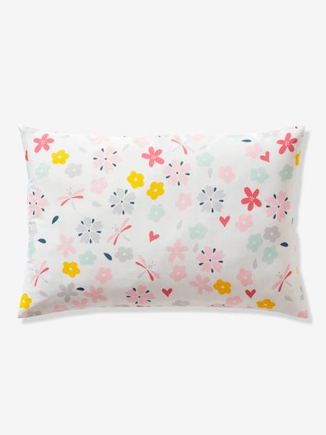 Parure housse de couette + taie d'oreiller enfant polyester et coton FLOR'AILES blanc imprimé 6 - vertbaudet enfant 