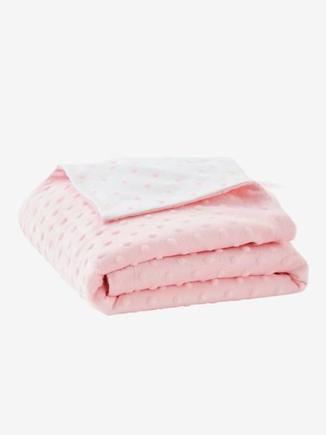 Couverture bébé bi-face minky/molleton STELLA gris+rose 4 - vertbaudet enfant 