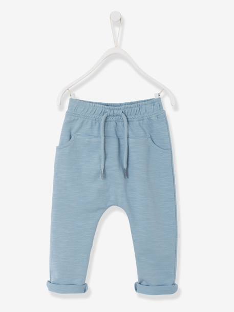 Pantalon molleton bébé garçon uni BASICS beige sable+bleu ardoise+bleu clair+brique+caramel+gris clair chiné+Marine grisé+tilleul foncé 7 - vertbaudet enfant 