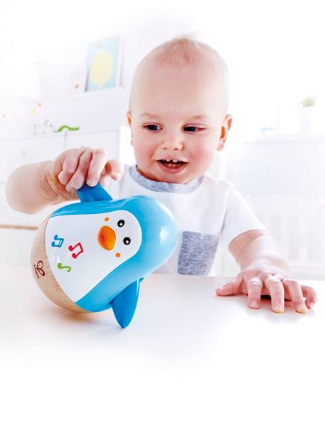 Pingouin culbuto musical HAPE bleu+turquoise 1 - vertbaudet enfant 