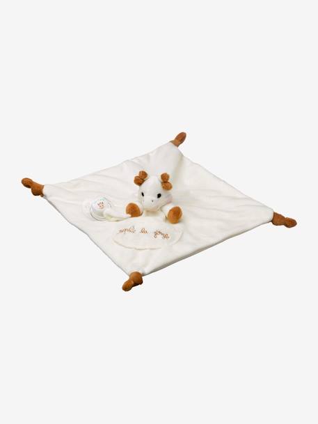 Doudou avec attache sucette Sophie la girafe VULLI beige 1 - vertbaudet enfant 