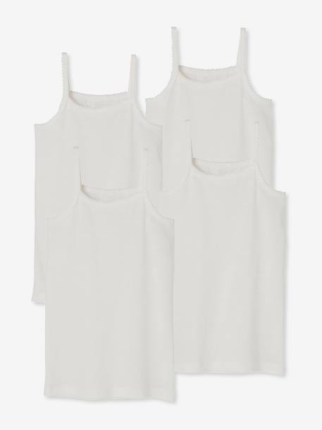 Fille-Sous-vêtement-T-shirt-Lot de 4 débardeurs fille BASICS