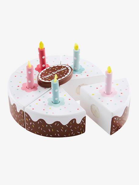 Gâteau d'anniversaire en bois FSC® multicolore 2 - vertbaudet enfant 