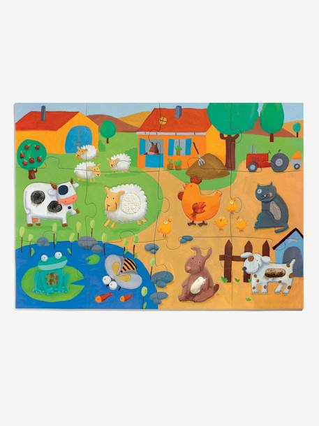 Puzzle Tactiloferme 20 pièces DJECO multicolore 2 - vertbaudet enfant 