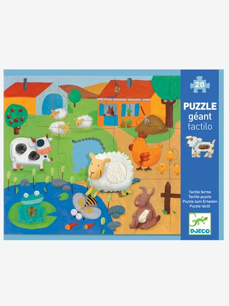 Puzzle Tactiloferme 20 pièces DJECO multicolore 1 - vertbaudet enfant 