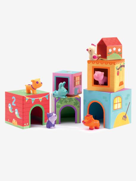 Cubes imagiers Topanifarm DJECO multicolore 2 - vertbaudet enfant 