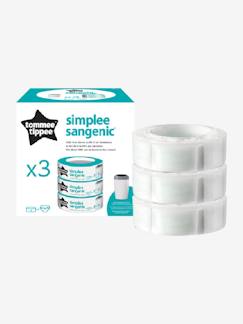 Puériculture-Toilette de bébé-Lot de 3 recharges pour poubelle à couches Simplee Tommee tippee SANGENIC en plastique recyclé